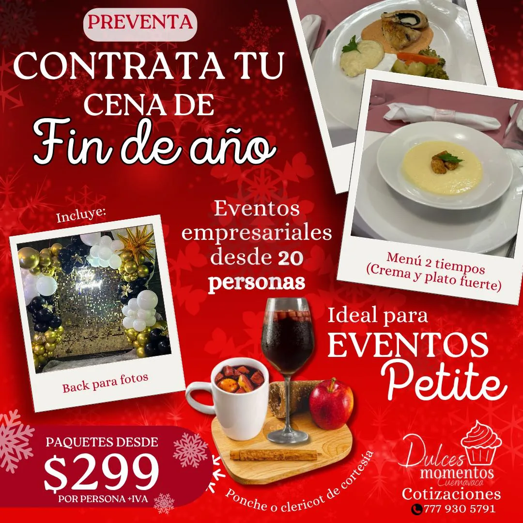 Paquete de cena de fin de año Dulces Momentos